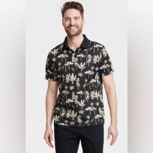 🎁🎄Like New Good Fellow & Co. Black/Cream Tigers Collared Shirt-Small 36-37